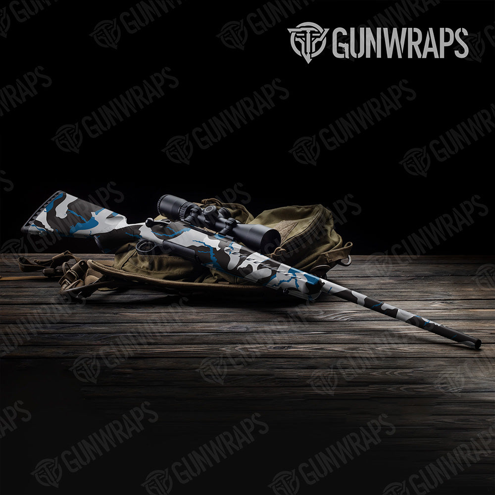 Rifle Ragged XL Blue Tiger Camo Gun Skin Vinyl Wrap