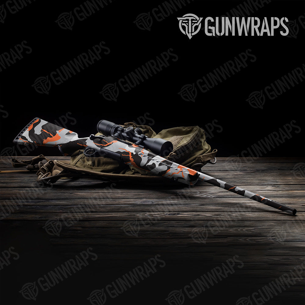 Rifle Ragged XL Orange Tiger Camo Gun Skin Vinyl Wrap