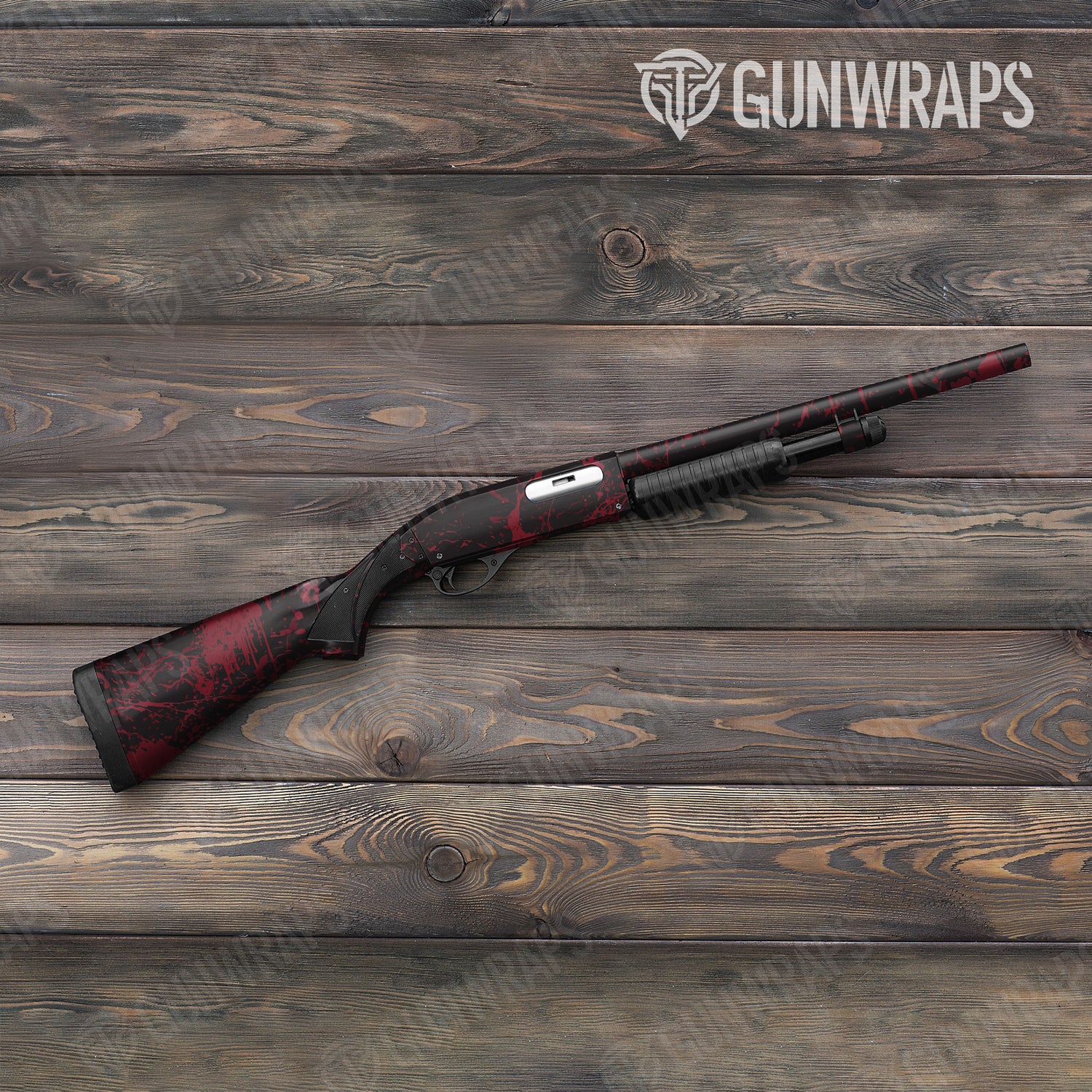 Shotgun Bloodbath Black Camo Gun Skin Vinyl Wrap