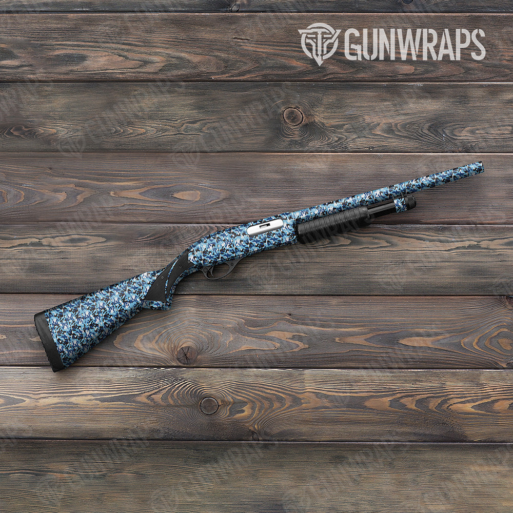 Shotgun Classic Baby Blue Camo Gun Skin Vinyl Wrap