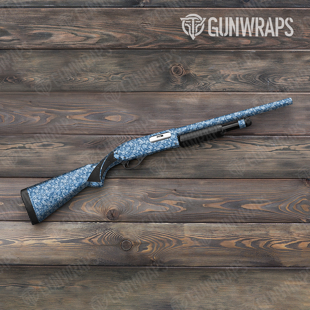 Shotgun Classic Cool Blue Camo Gun Skin Vinyl Wrap