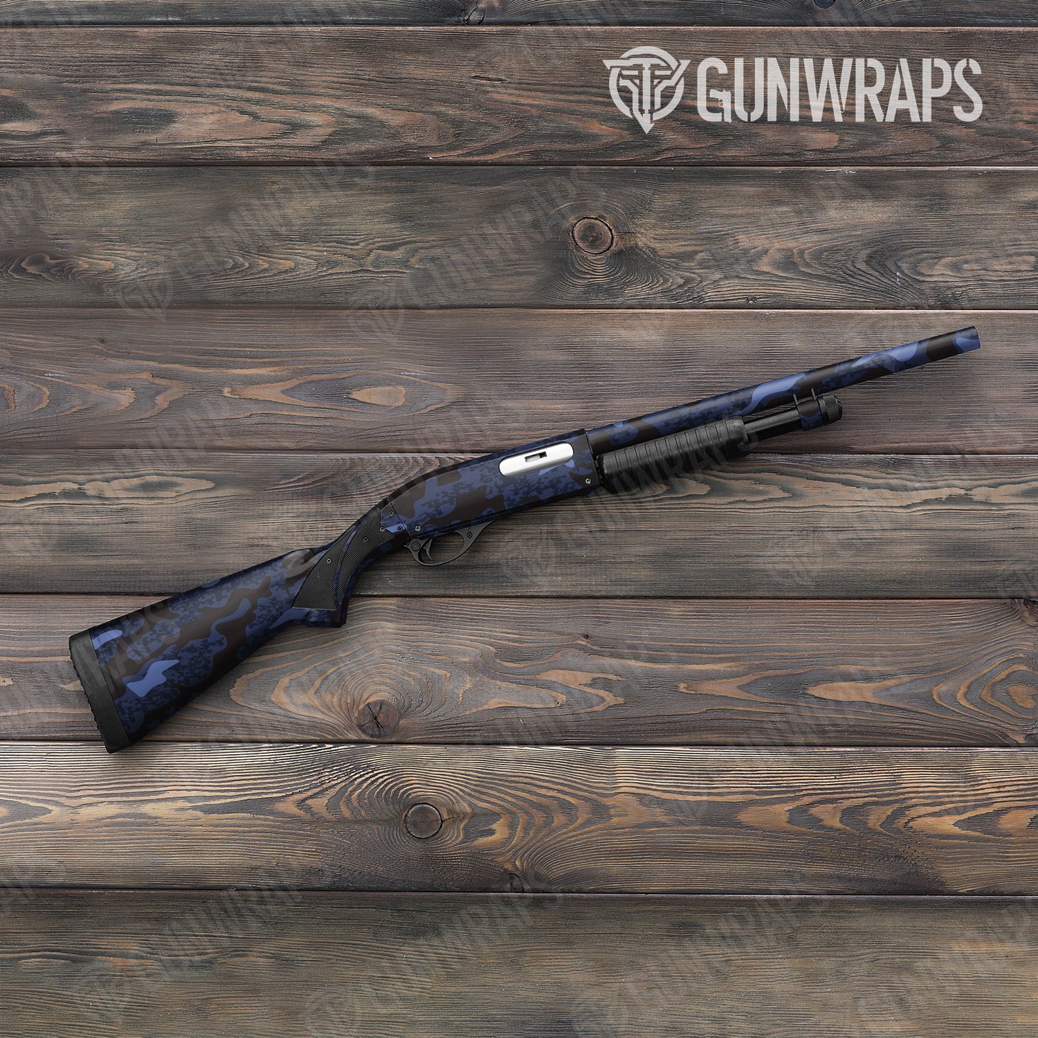 Shotgun Compound Blue Midnight Camo Gun Skin Vinyl Wrap