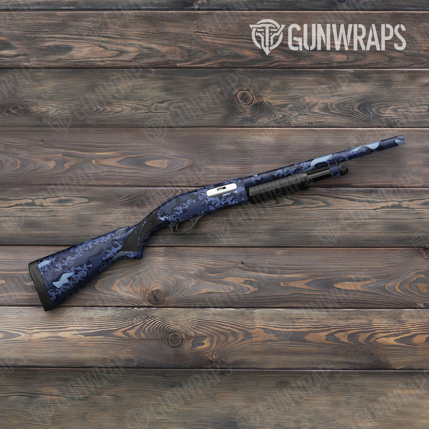 Shotgun Compound Blue Urban Night Camo Gun Skin Vinyl Wrap