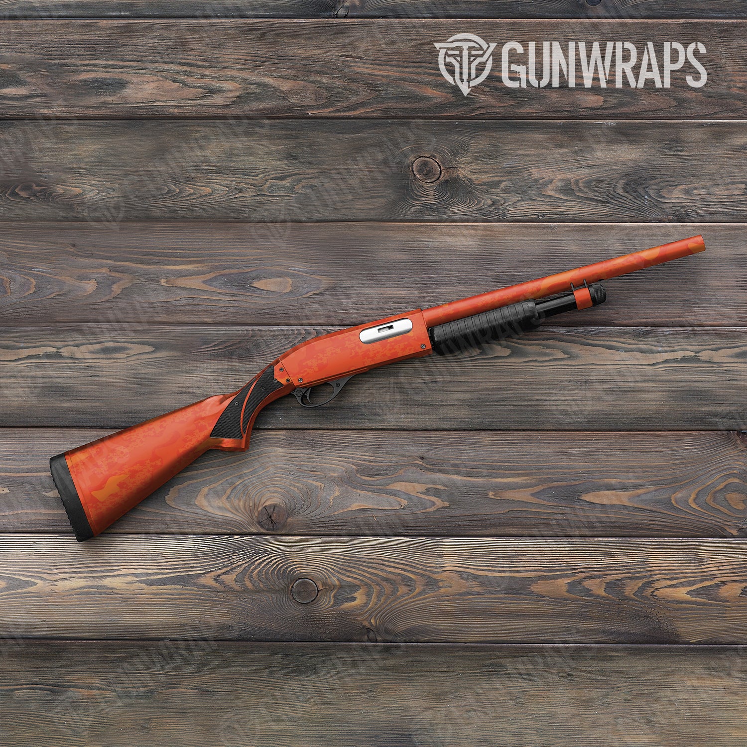 Shotgun Compound Elite Orange Camo Gun Skin Vinyl Wrap