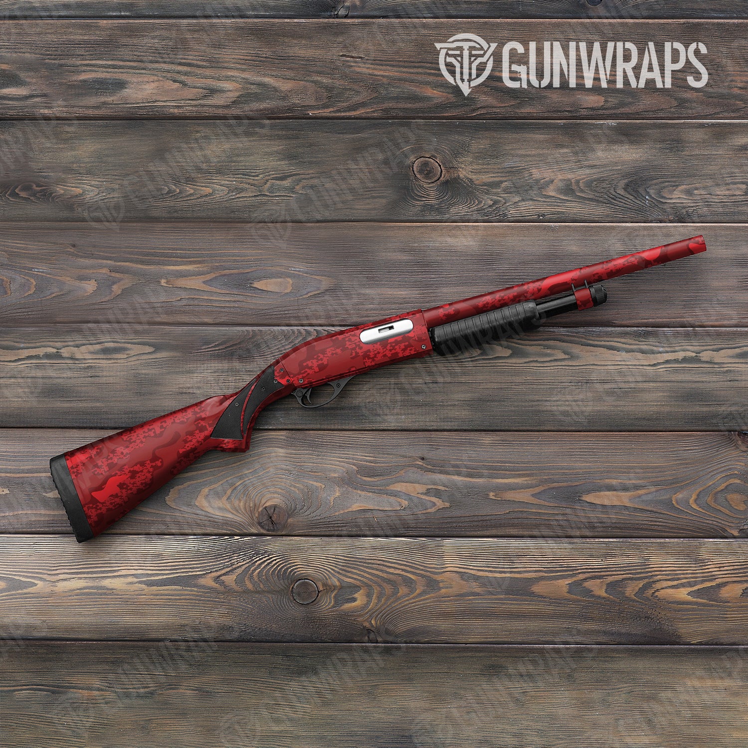 Shotgun Compound Elite Red Camo Gun Skin Vinyl Wrap