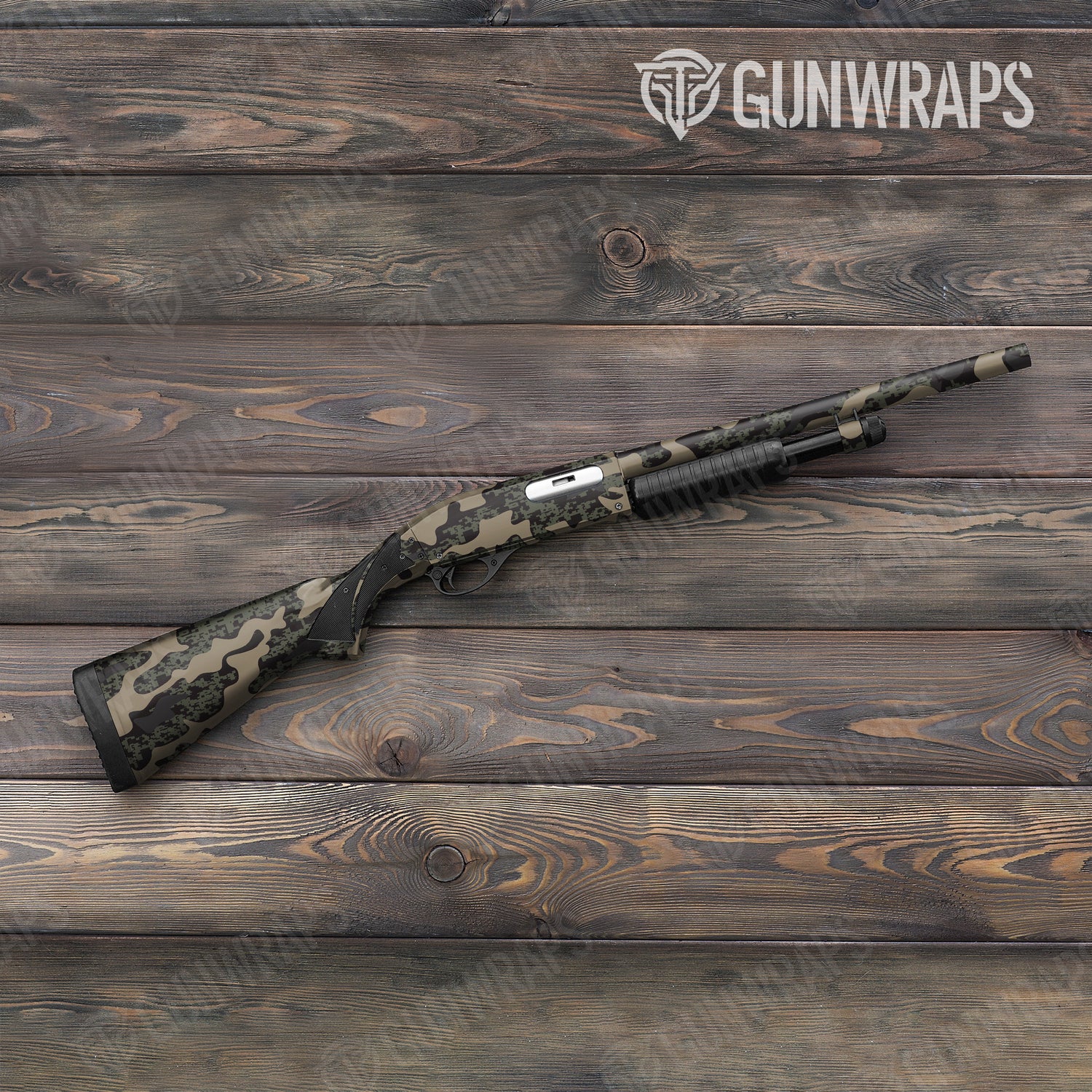 Shotgun Compound Militant Charcoal Camo Gun Skin Vinyl Wrap