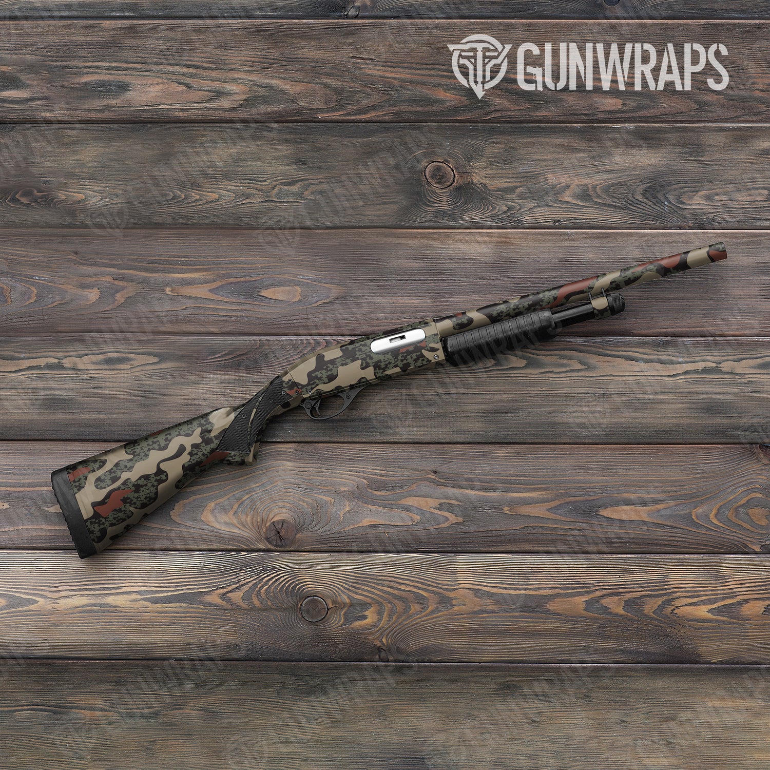 Shotgun Compound Militant Copper Camo Gun Skin Vinyl Wrap