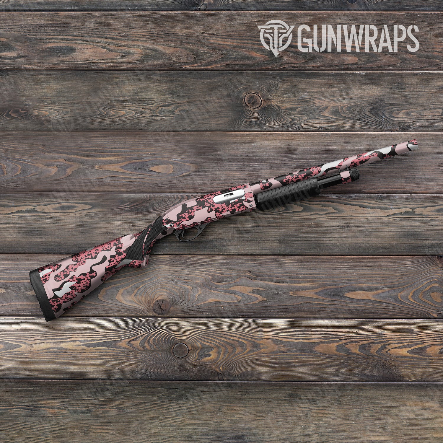 Shotgun Compound Pink Camo Gun Skin Vinyl Wrap