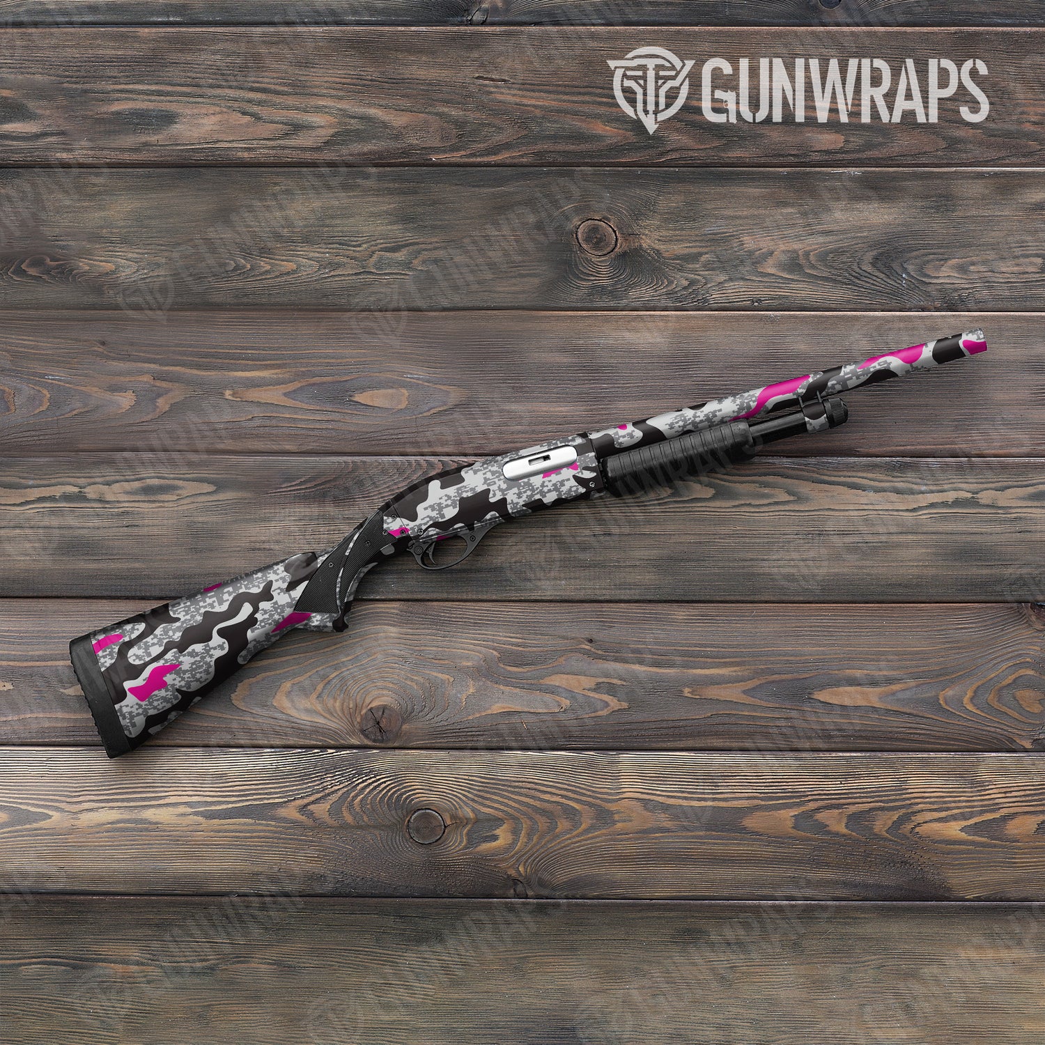 Shotgun Compound Urban Magenta Camo Gun Skin Vinyl Wrap