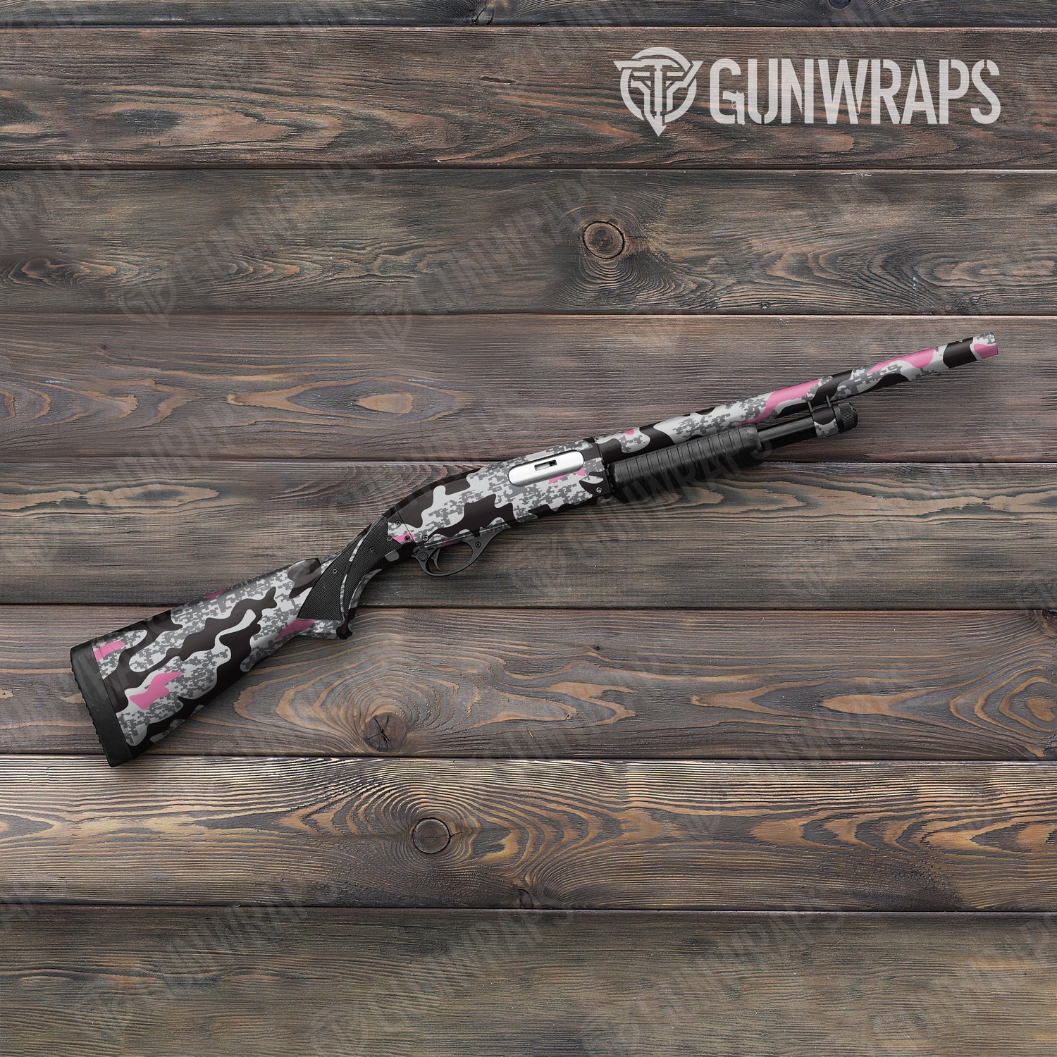 Shotgun Compound Urban Pink Camo Gun Skin Vinyl Wrap