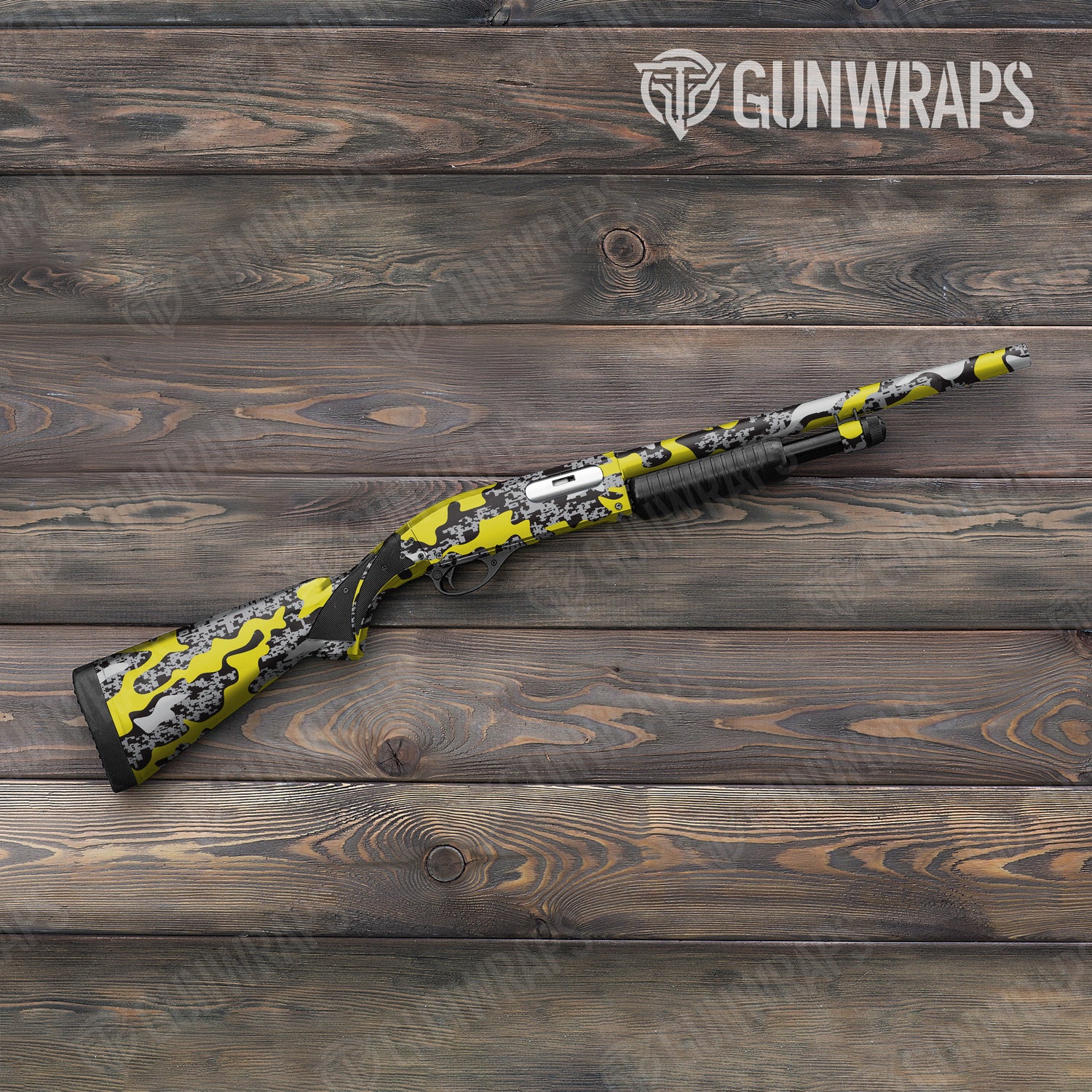 Shotgun Compound Yellow Tiger Camo Gun Skin Vinyl Wrap