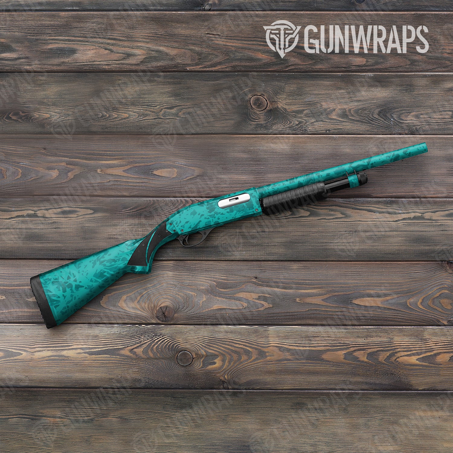 Shotgun Crystal Elite Tiffany Blue Camo Gun Skin Vinyl Wrap