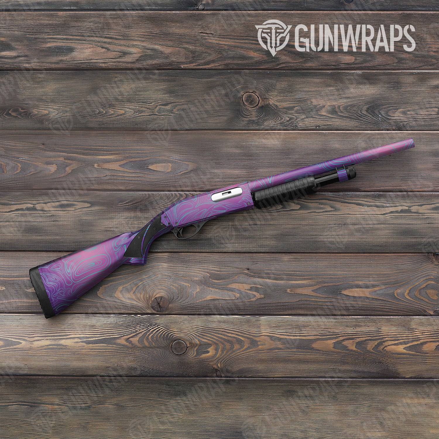 Shotgun Damascus Aurora Camo Gun Skin Vinyl Wrap