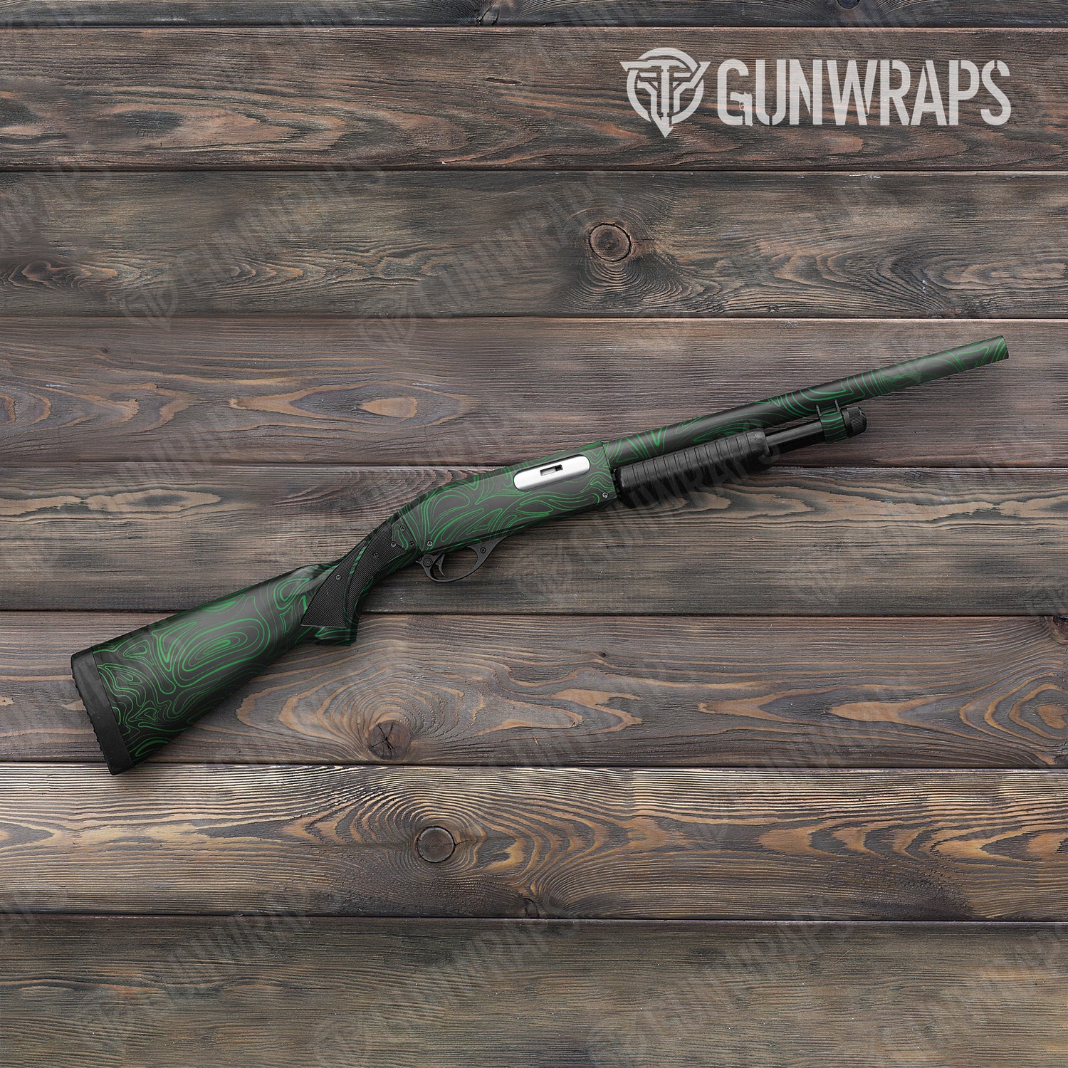 Shotgun Damascus Green Camo Gun Skin Vinyl Wrap