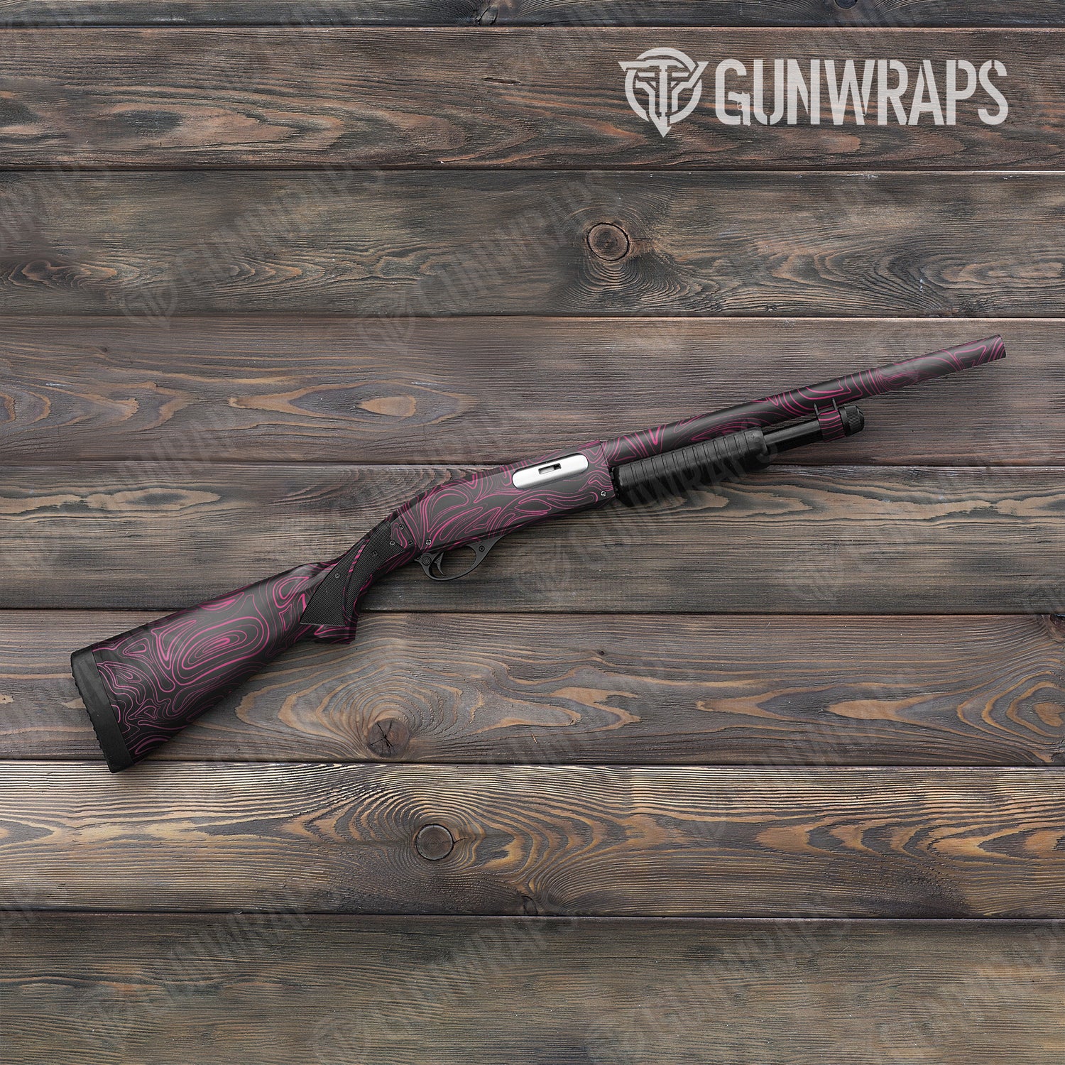 Shotgun Damascus Magenta Camo Gun Skin Vinyl Wrap