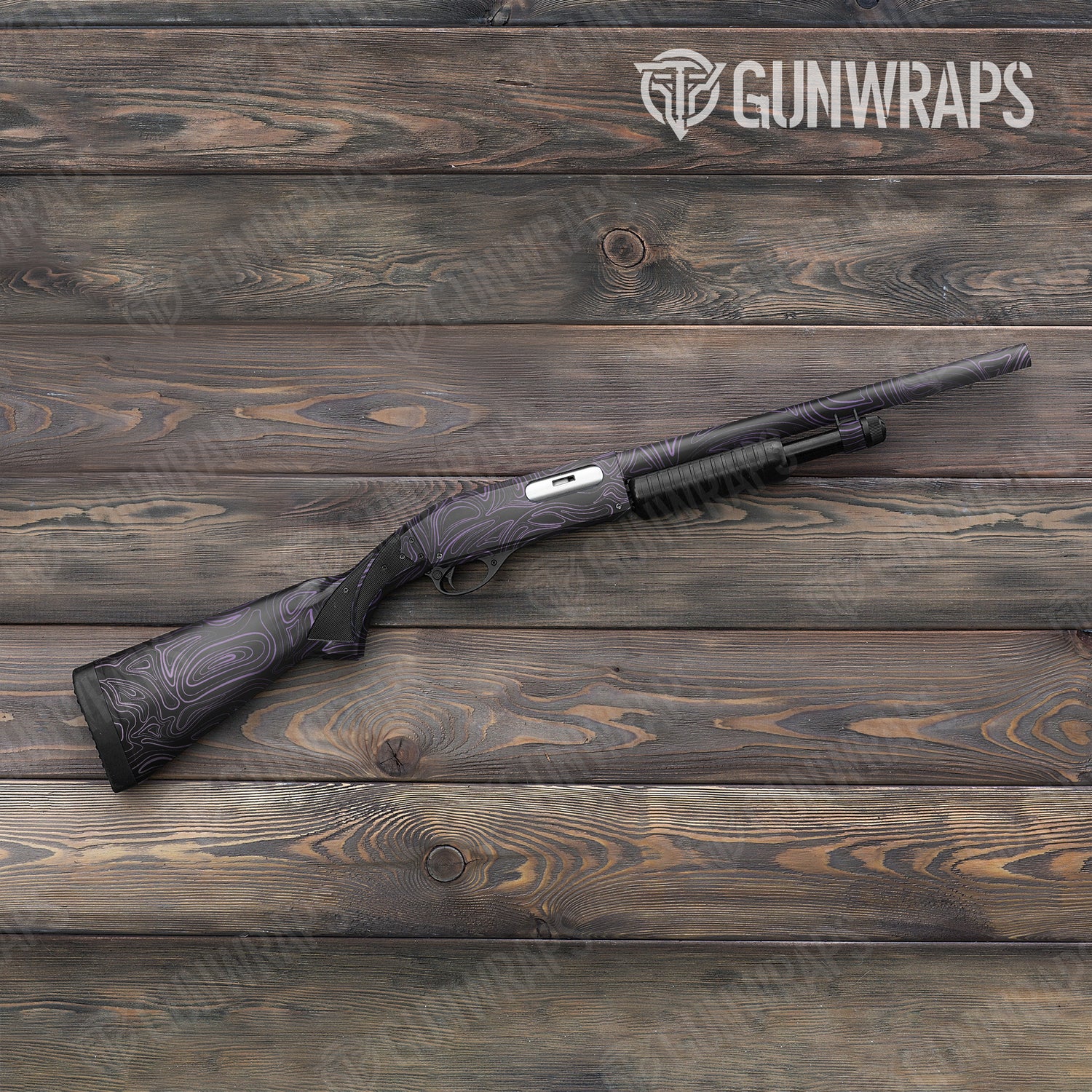 Shotgun Damascus Purple Camo Gun Skin Vinyl Wrap