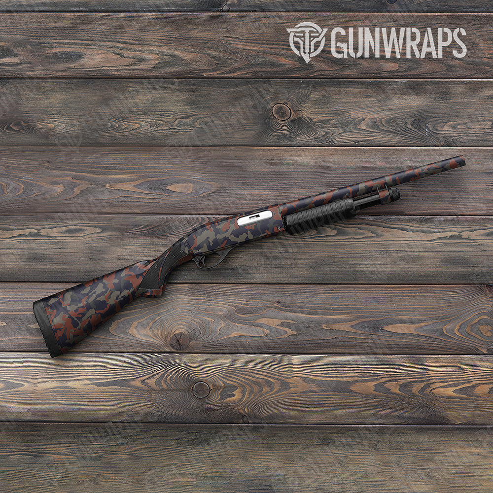 Shotgun Erratic Blue Copper Camo Gun Skin Vinyl Wrap