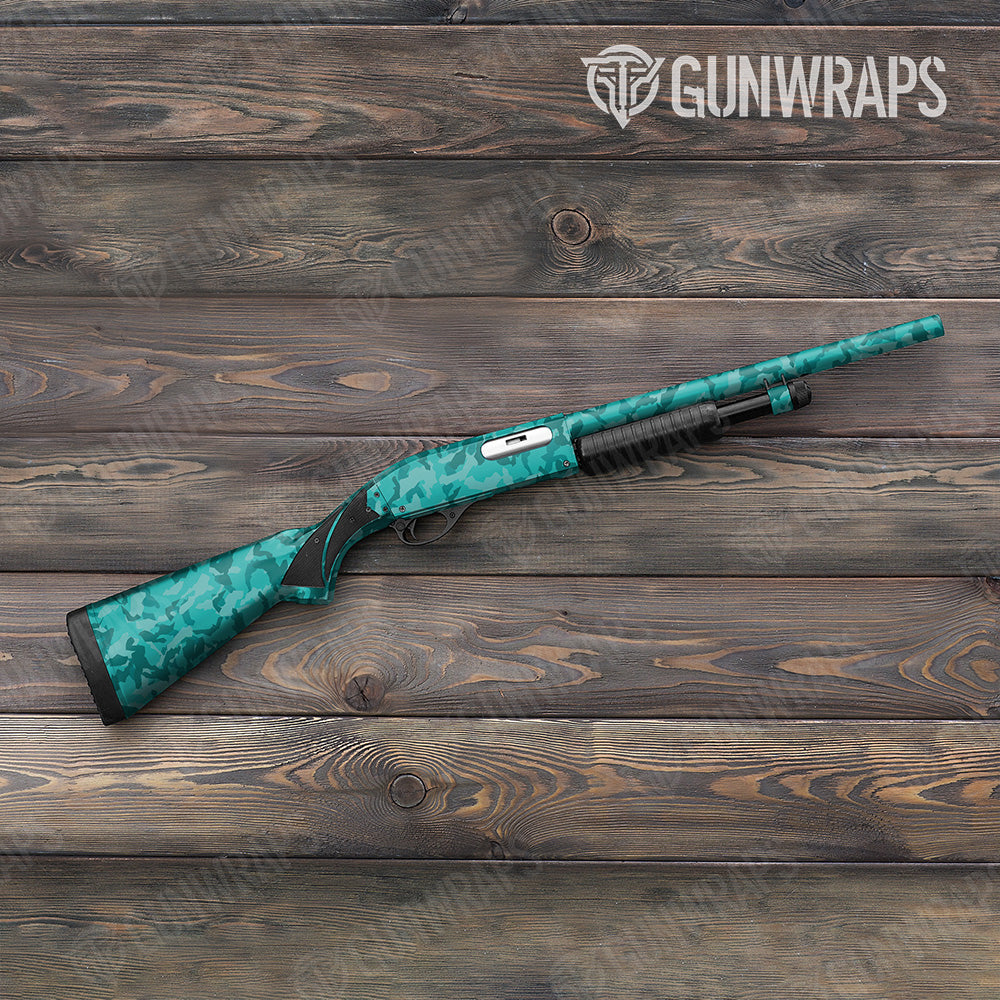 Shotgun Erratic Elite Tiffany Blue Camo Gun Skin Vinyl Wrap