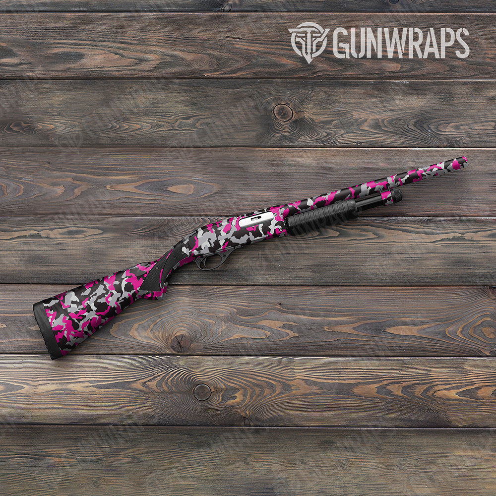 Shotgun Erratic Magenta Tiger Camo Gun Skin Vinyl Wrap