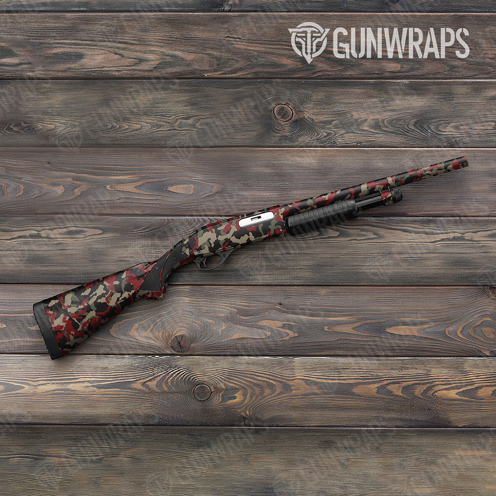 Shotgun Erratic Militant Red Camo Gun Skin Vinyl Wrap