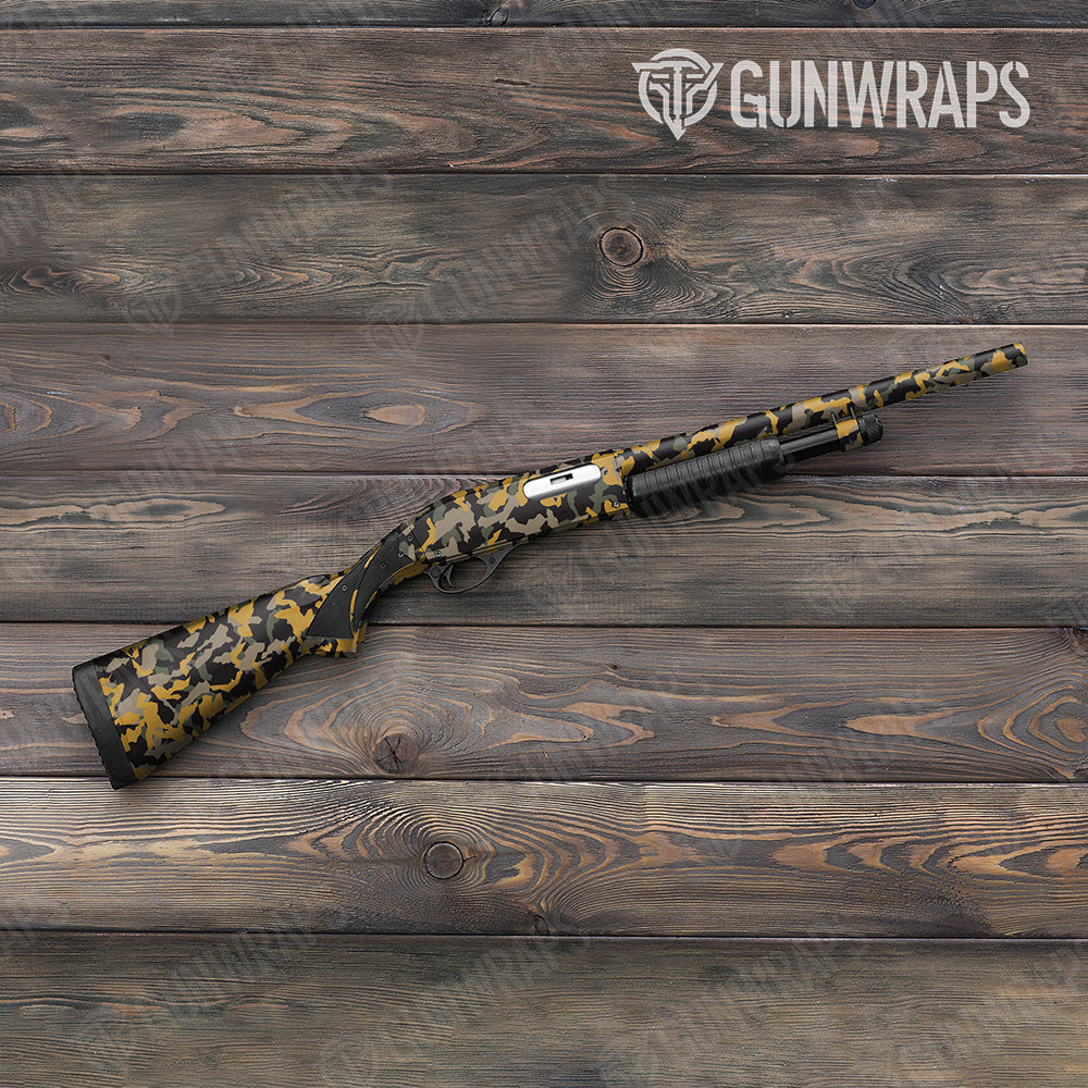 Shotgun Erratic Militant Yellow Camo Gun Skin Vinyl Wrap