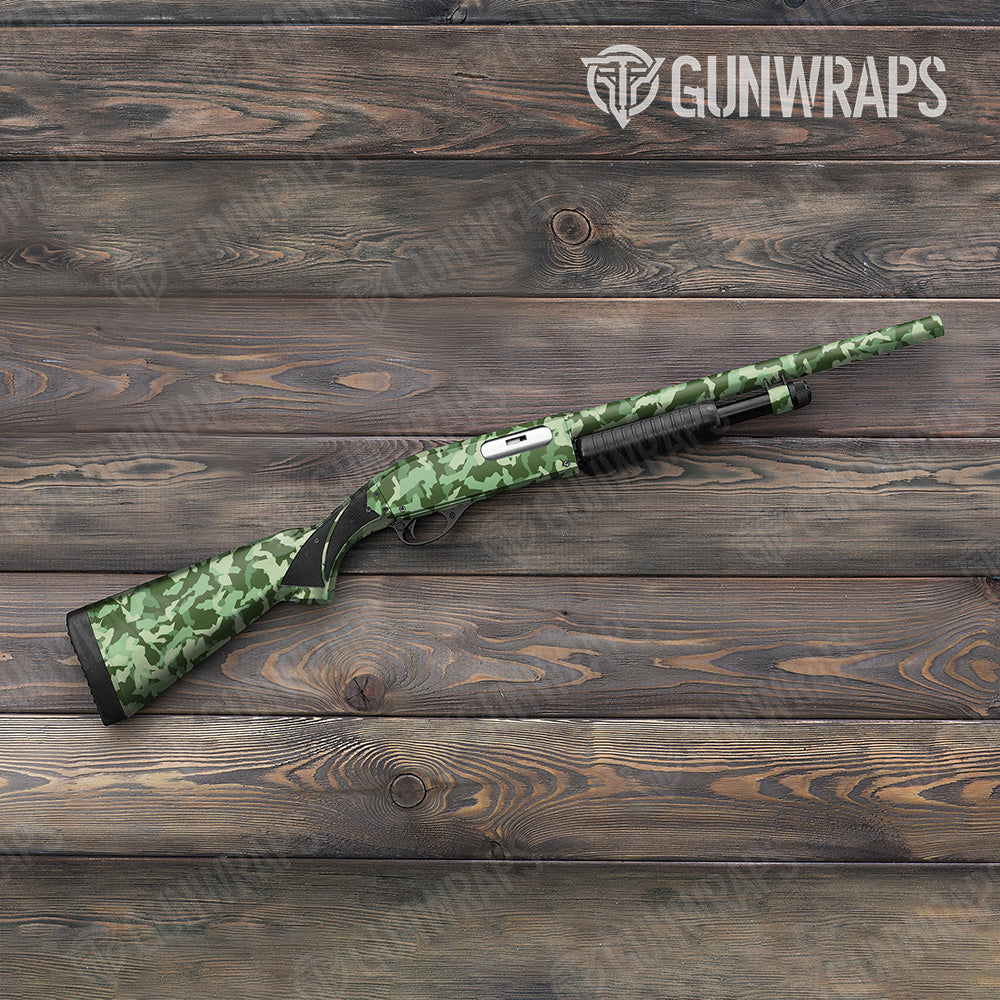 Shotgun Erratic Pistachio Camo Gun Skin Vinyl Wrap