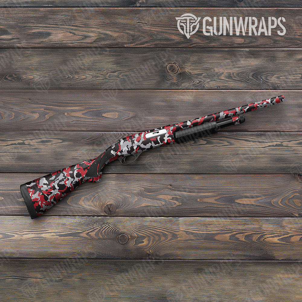 Shotgun Erratic Red Tiger Camo Gun Skin Vinyl Wrap