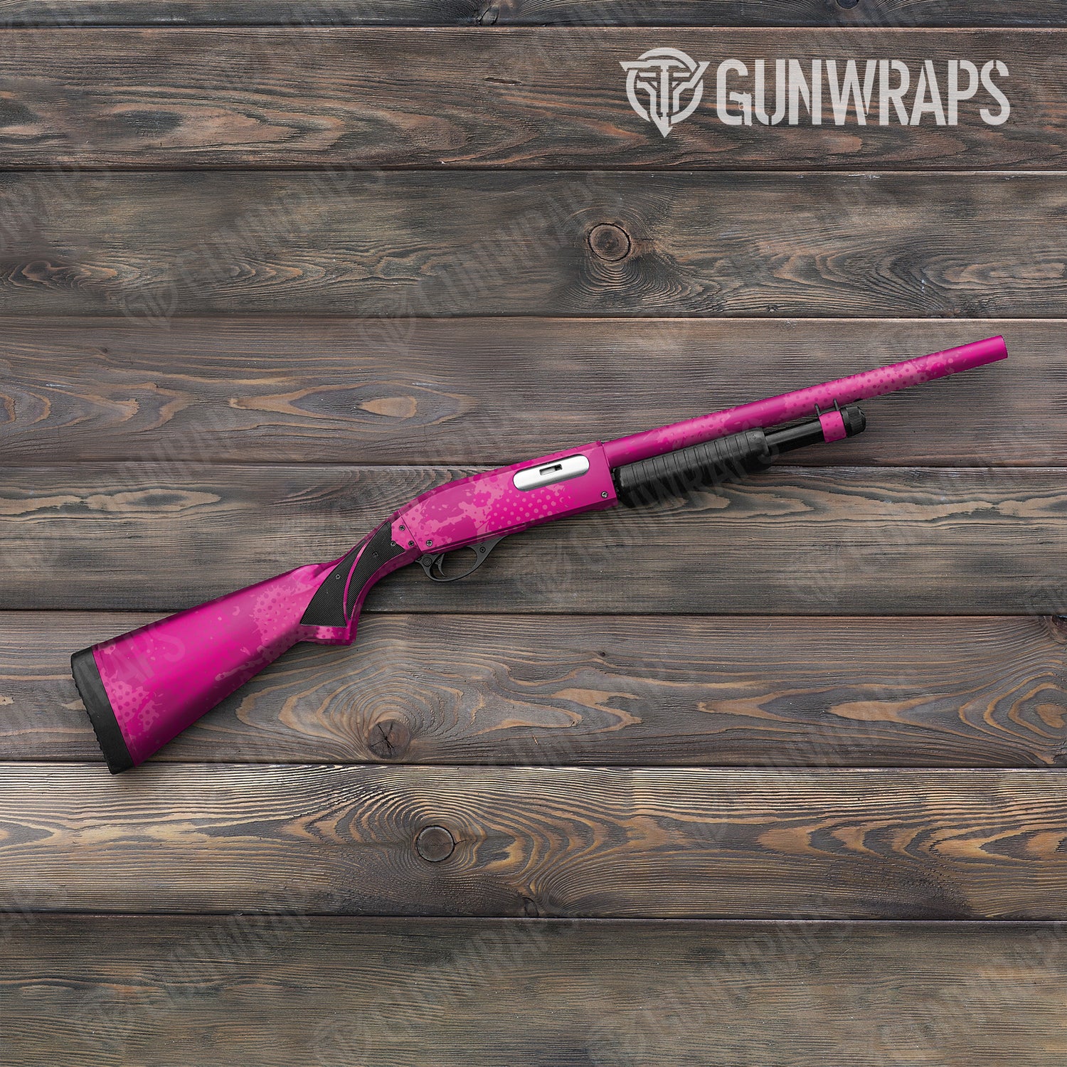 Shotgun Halftone Splatter Elite Magenta Camo Gun Skin Vinyl Wrap