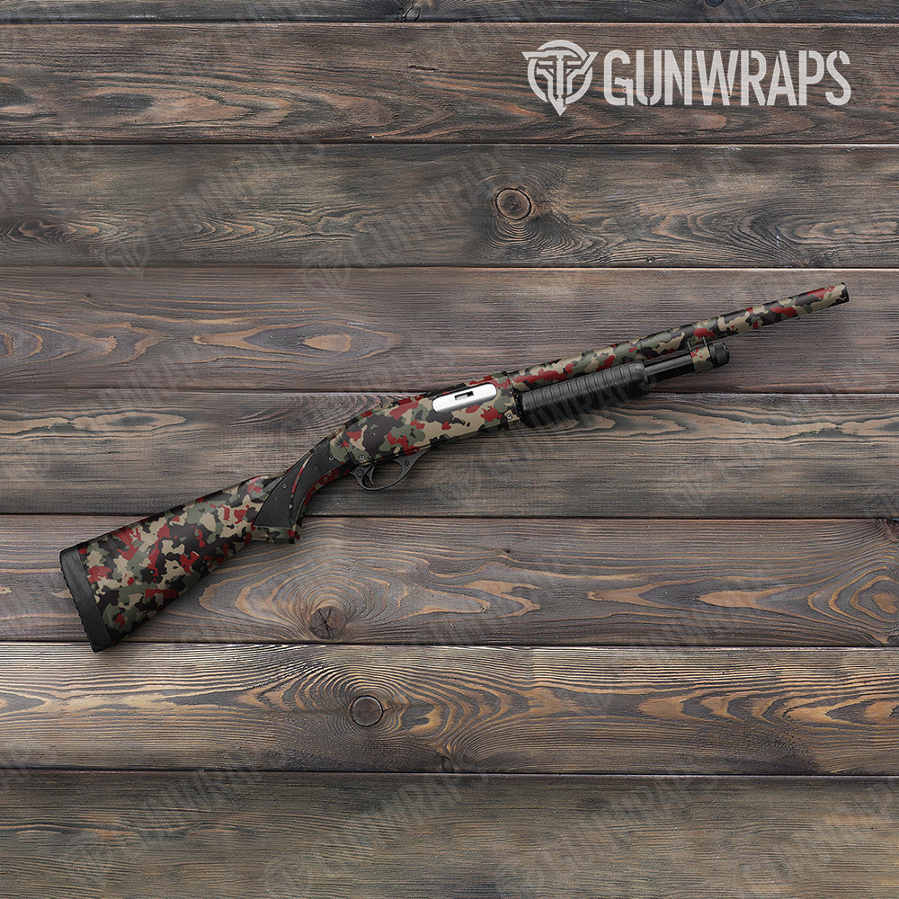 Shotgun Cumulus Militant Red Camo Gun Skin Vinyl Wrap