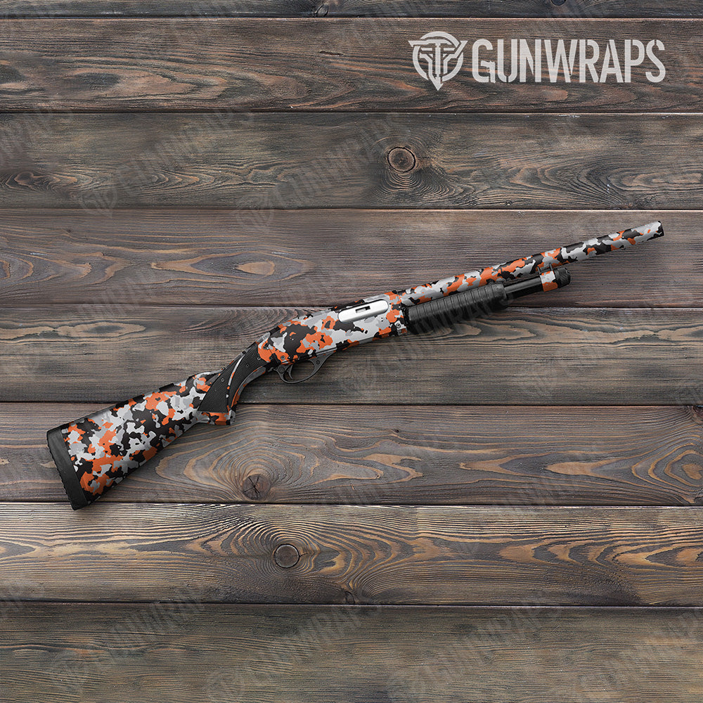 Shotgun Cumulus Orange Tiger Camo Gun Skin Vinyl Wrap