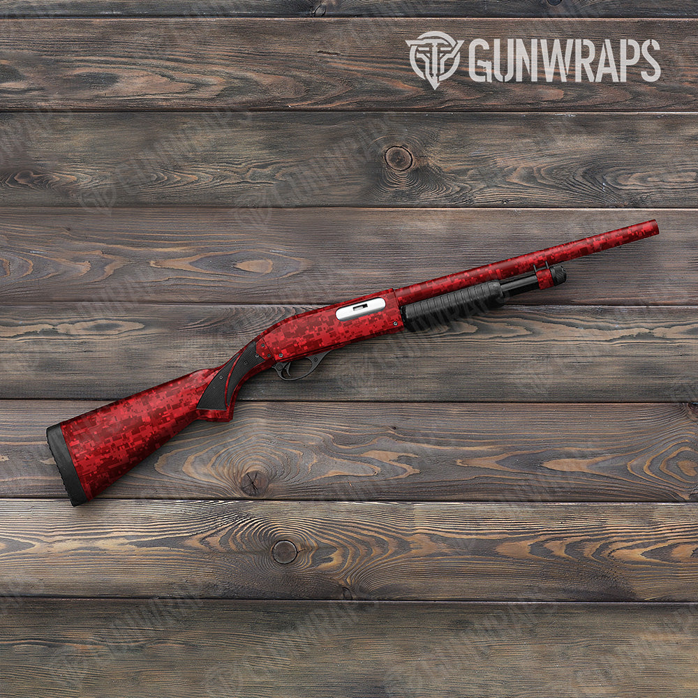 Shotgun Digital Elite Red Camo Gun Skin Vinyl Wrap