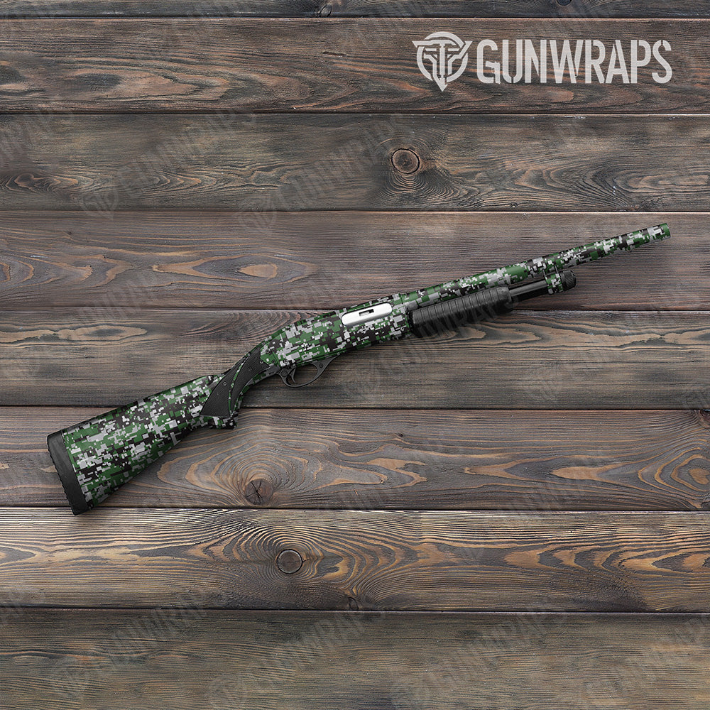 Shotgun Digital Green Tiger Camo Gun Skin Vinyl Wrap