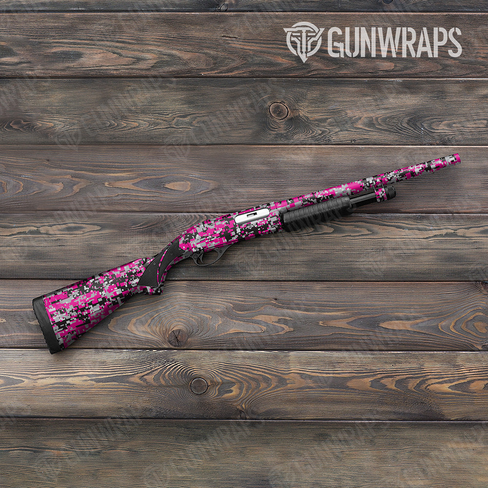 Shotgun Digital Magenta Tiger Camo Gun Skin Vinyl Wrap