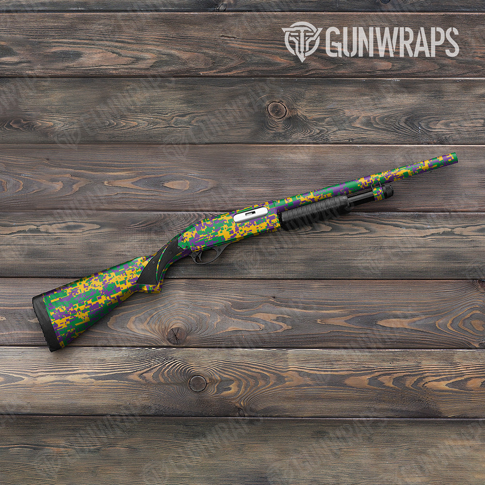 Shotgun Digital Mardi Gras Camo Gun Skin Vinyl Wrap