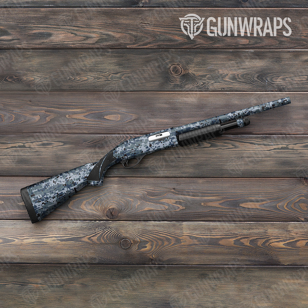 Shotgun Digital Navy Camo Gun Skin Vinyl Wrap