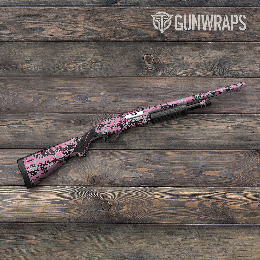 Shotgun Digital Pink Tiger Camo Gun Skin Vinyl Wrap