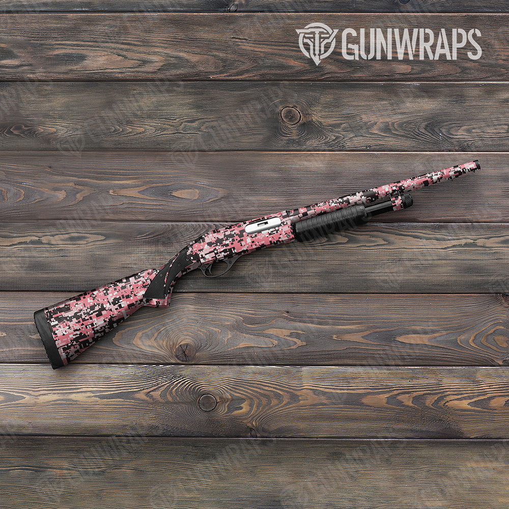 Shotgun Digital Pink Camo Gun Skin Vinyl Wrap