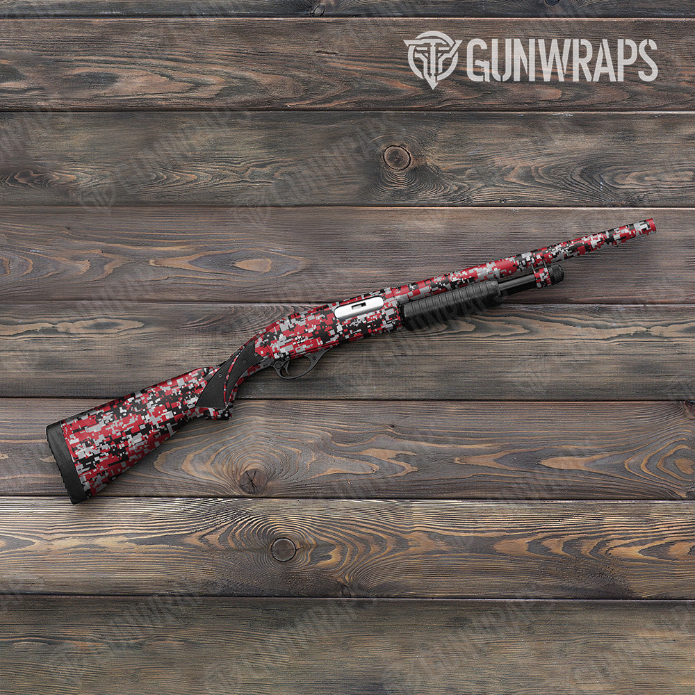 Shotgun Digital Red Tiger Camo Gun Skin Vinyl Wrap