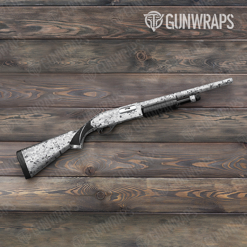 Shotgun Digital Snow Camo Gun Skin Vinyl Wrap