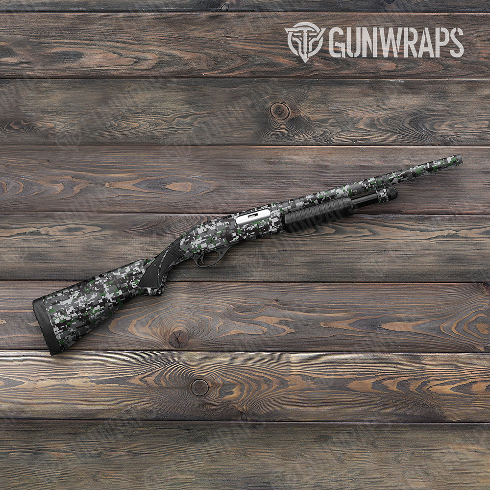 Shotgun Digital Urban Green Camo Gun Skin Vinyl Wrap