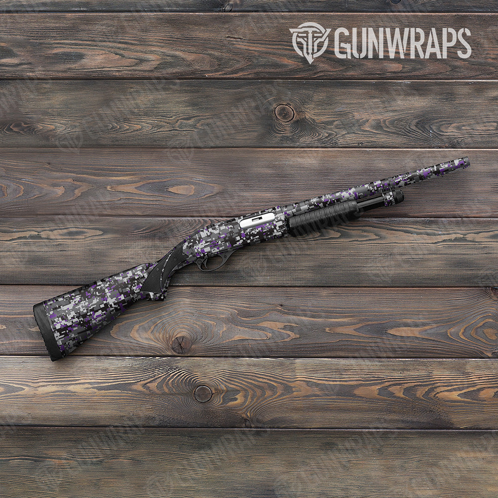 Shotgun Digital Urban Purple Camo Gun Skin Vinyl Wrap