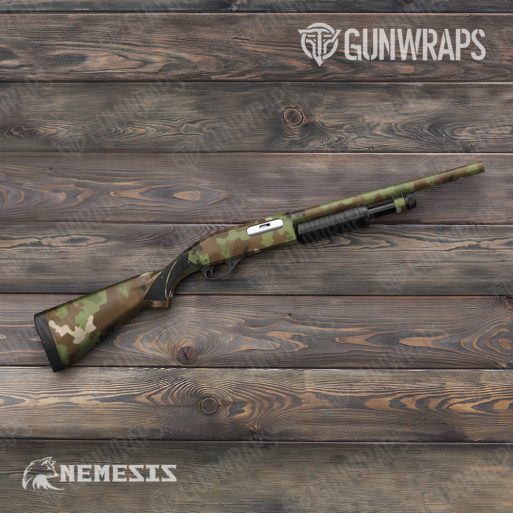 Shotgun Nemesis Woodlands Wolf Camo Gun Skin Vinyl Wrap