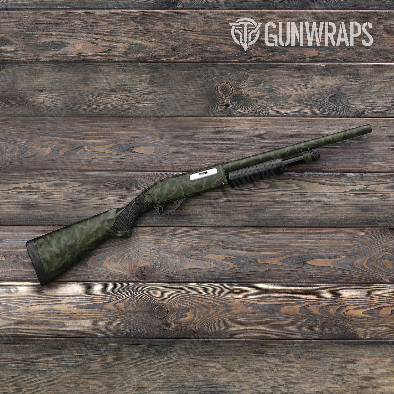 Shotgun Ragged Army Dark Green Camo Gun Skin Vinyl Wrap