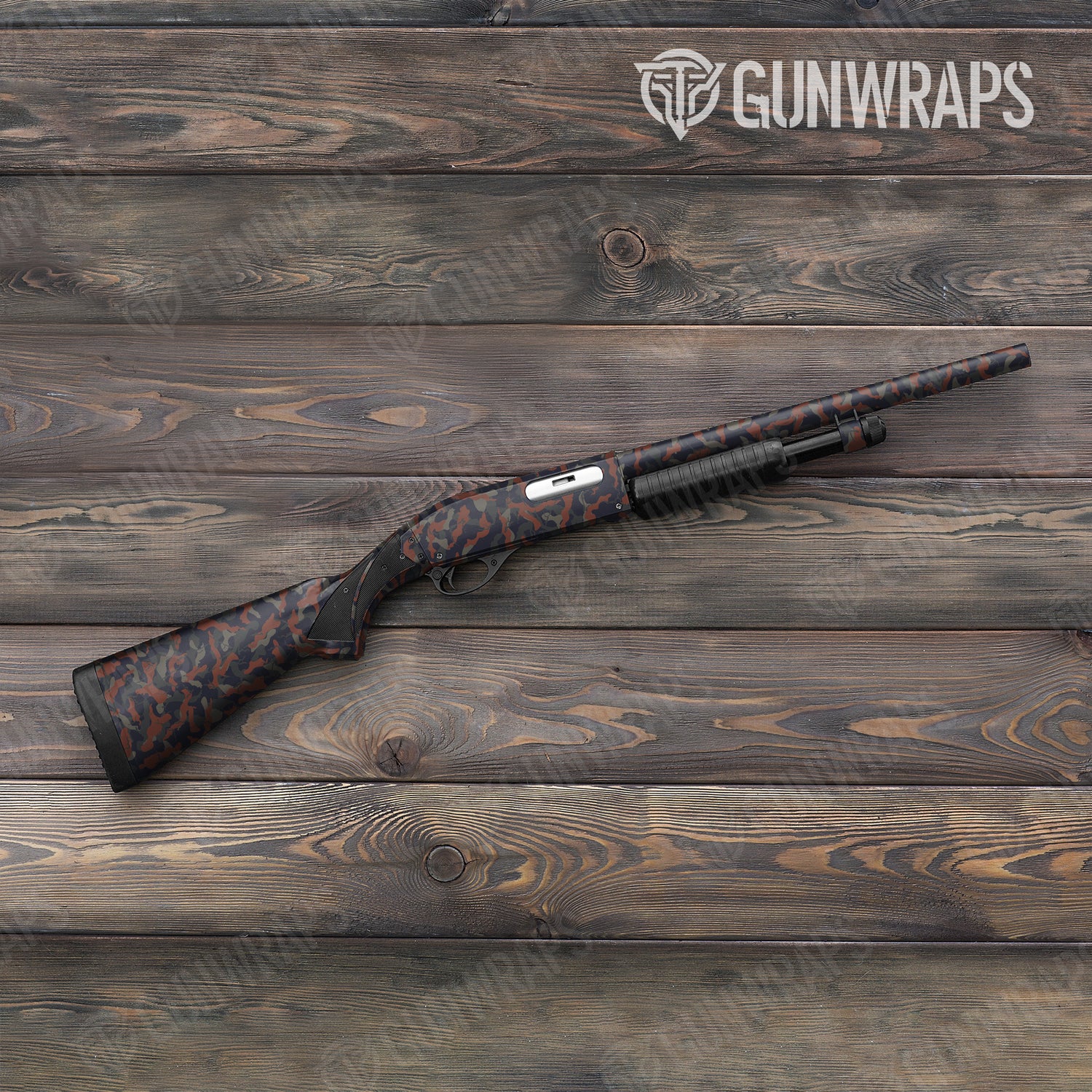 Shotgun Ragged Blue Copper Camo Gun Skin Vinyl Wrap