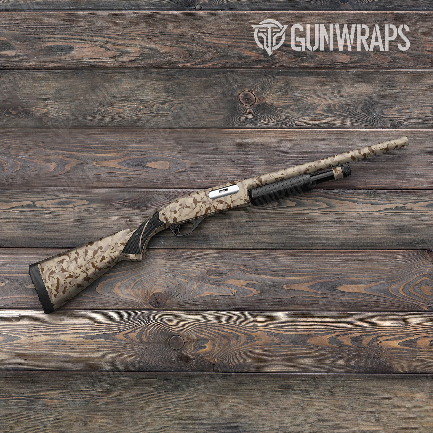 Shotgun Ragged Desert Camo Gun Skin Vinyl Wrap