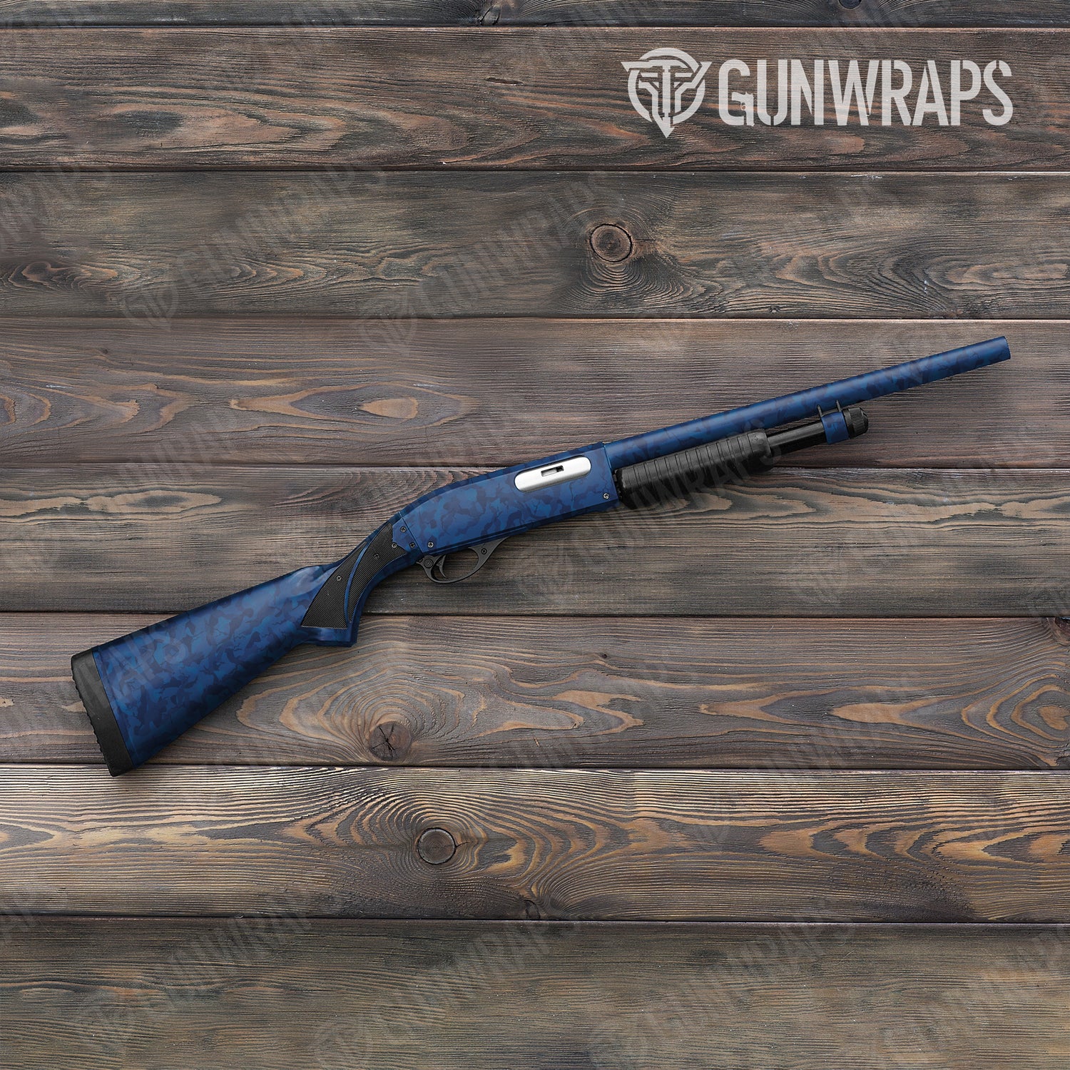 Shotgun Ragged Elite Blue Camo Gun Skin Vinyl Wrap