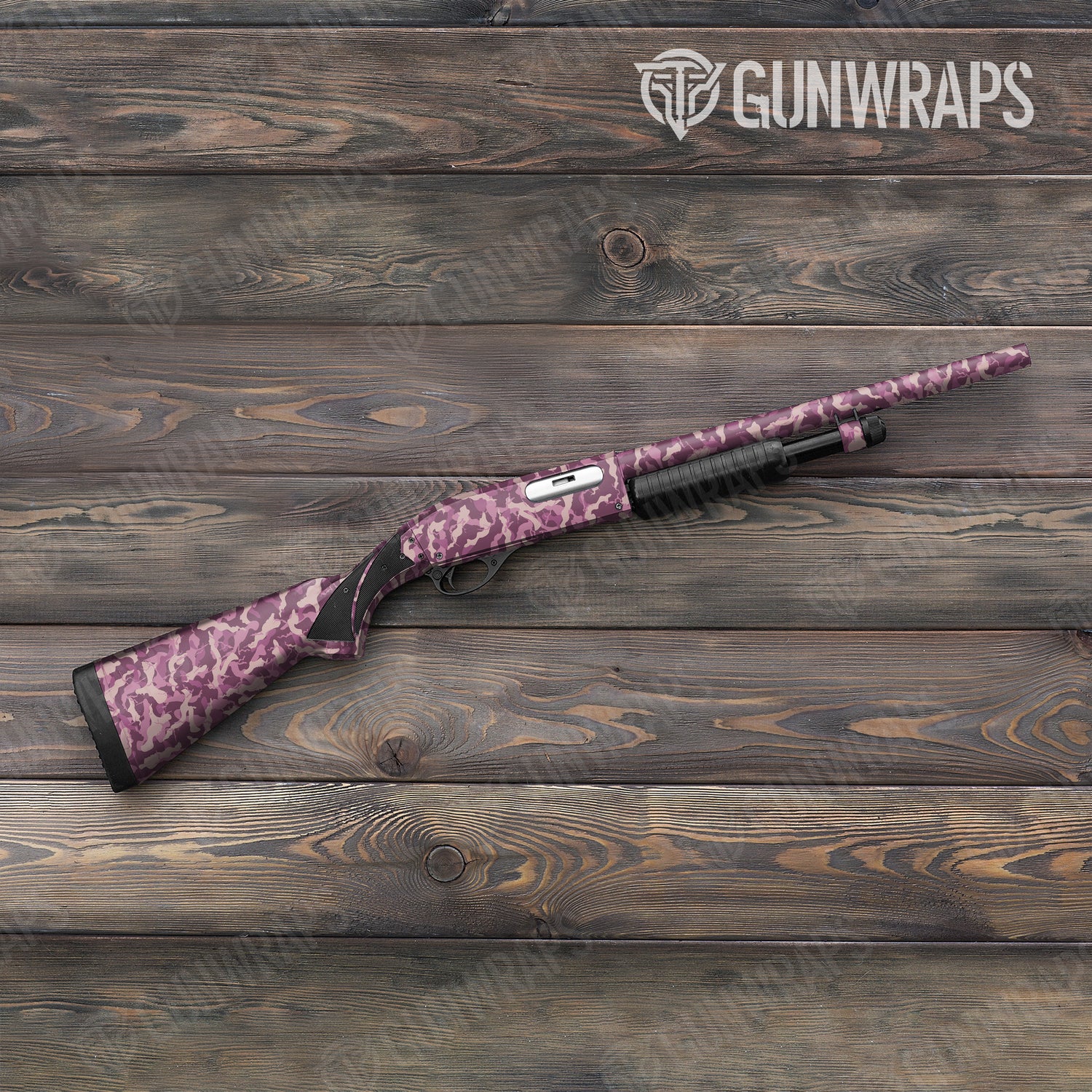 Shotgun Ragged Floral Camo Gun Skin Vinyl Wrap