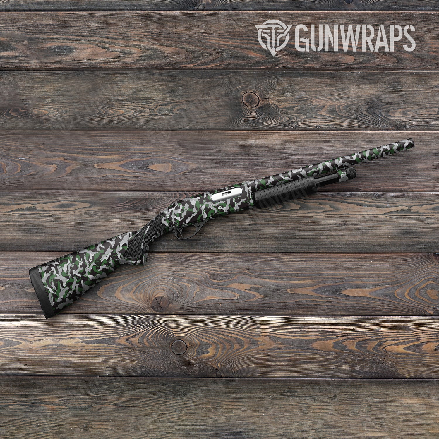 Shotgun Ragged Green Tiger Camo Gun Skin Vinyl Wrap