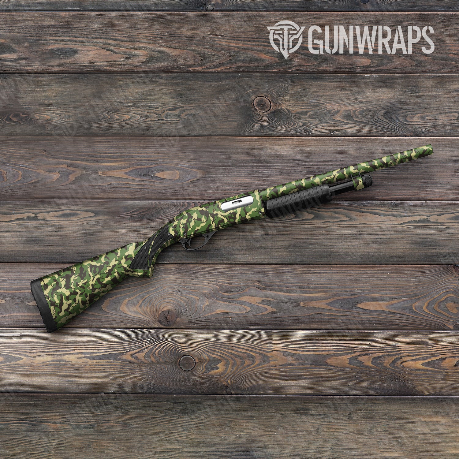 Shotgun Ragged Jungle Camo Gun Skin Vinyl Wrap