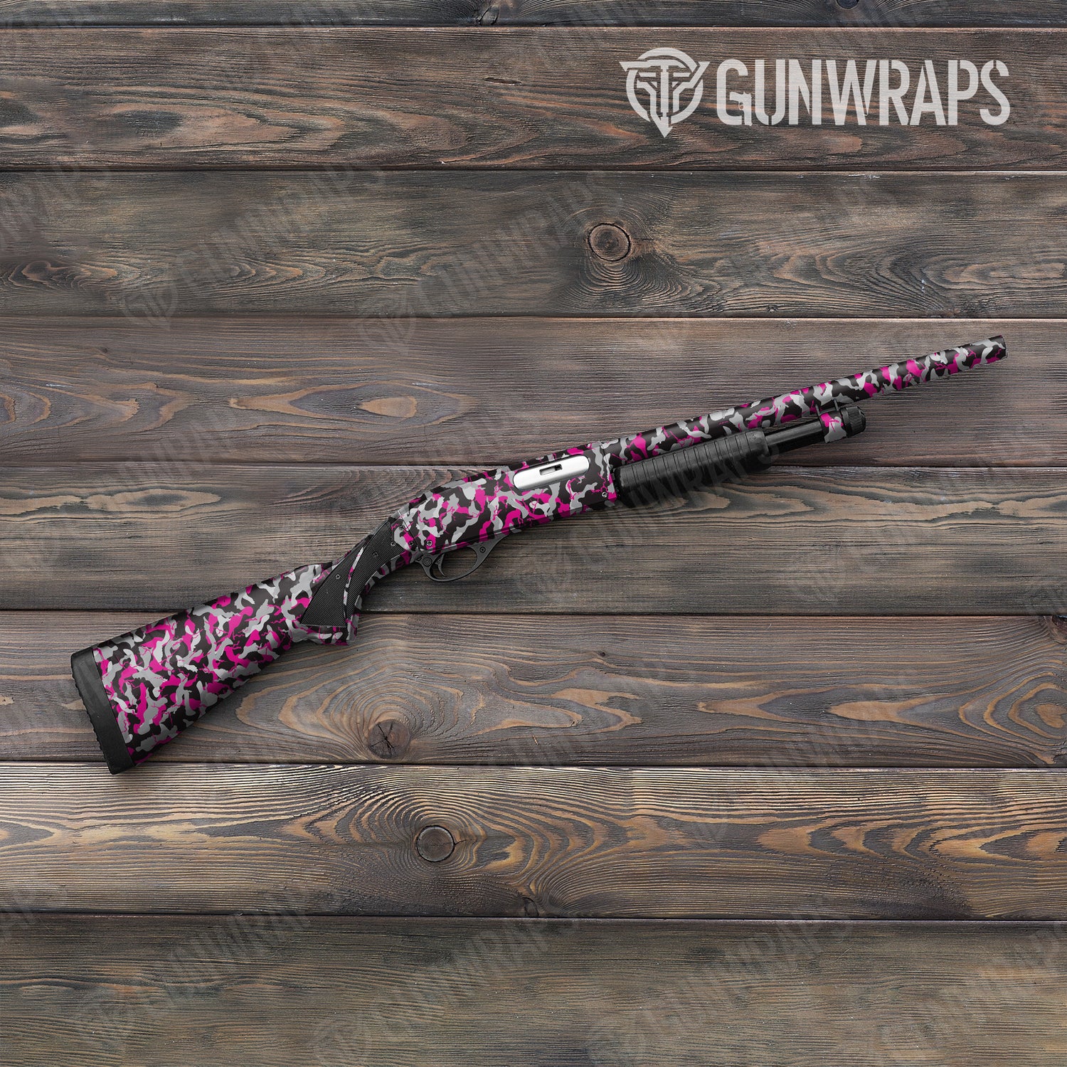 Shotgun Ragged Magenta Tiger Camo Gun Skin Vinyl Wrap